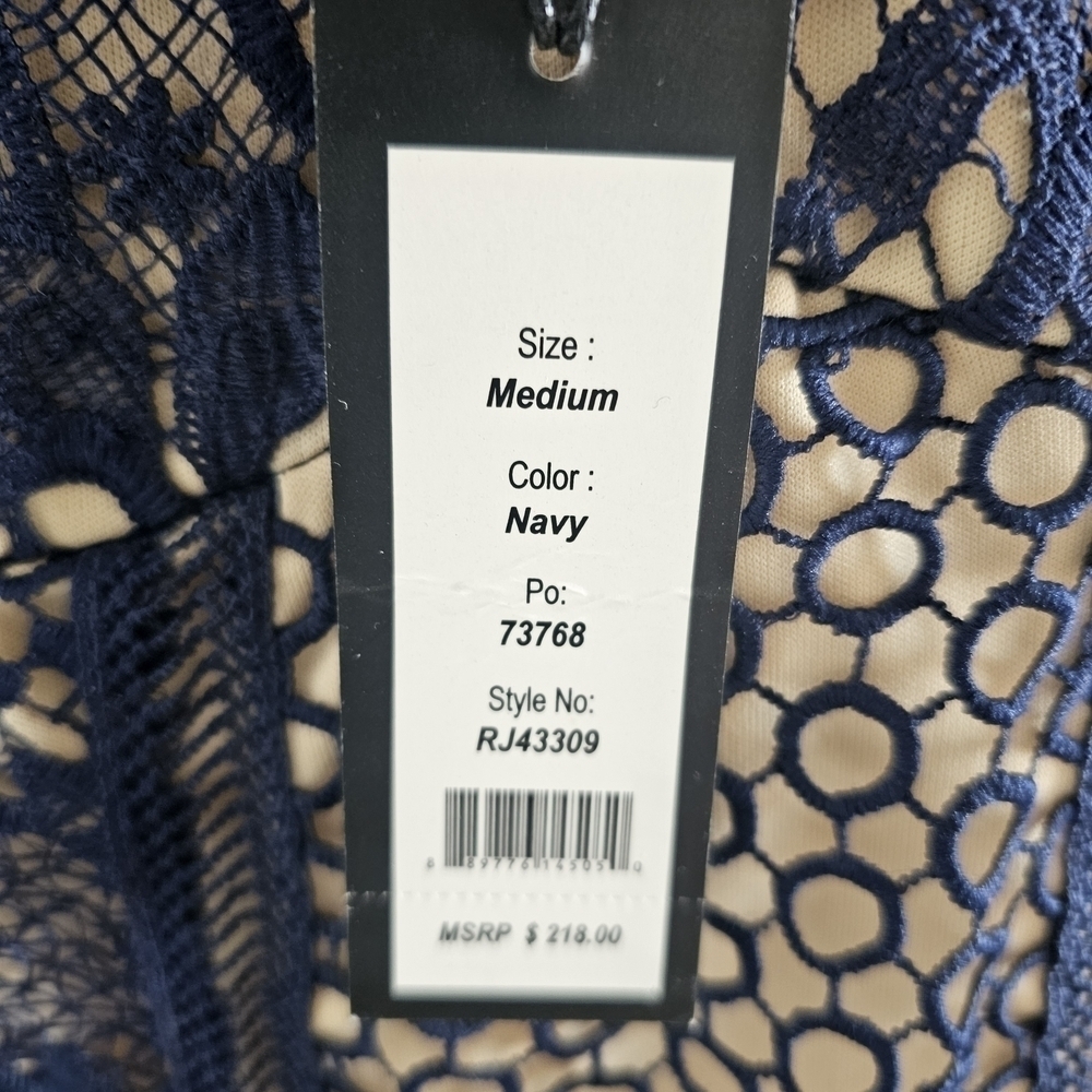 NEW Romeo+Juliet Navy Blue Lace Dress Medium Blue - Picture 13 of 16